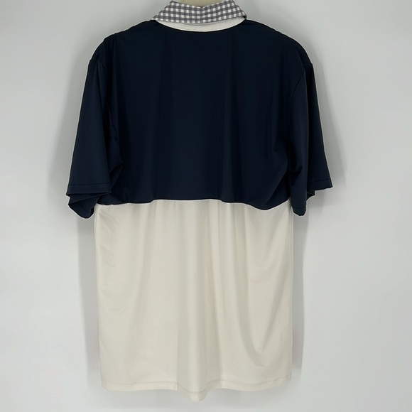 ALIAL FITAL Men’s Colorblock Blue White Short Sleeve Polo Golf Shirt Size Medium - Picture 5 of 7